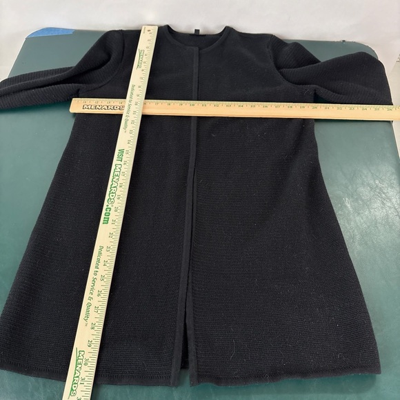 Talbots Textured Open-Front Cardigan Women’s Petite Medium Black Sweater - Picture 8 of 9